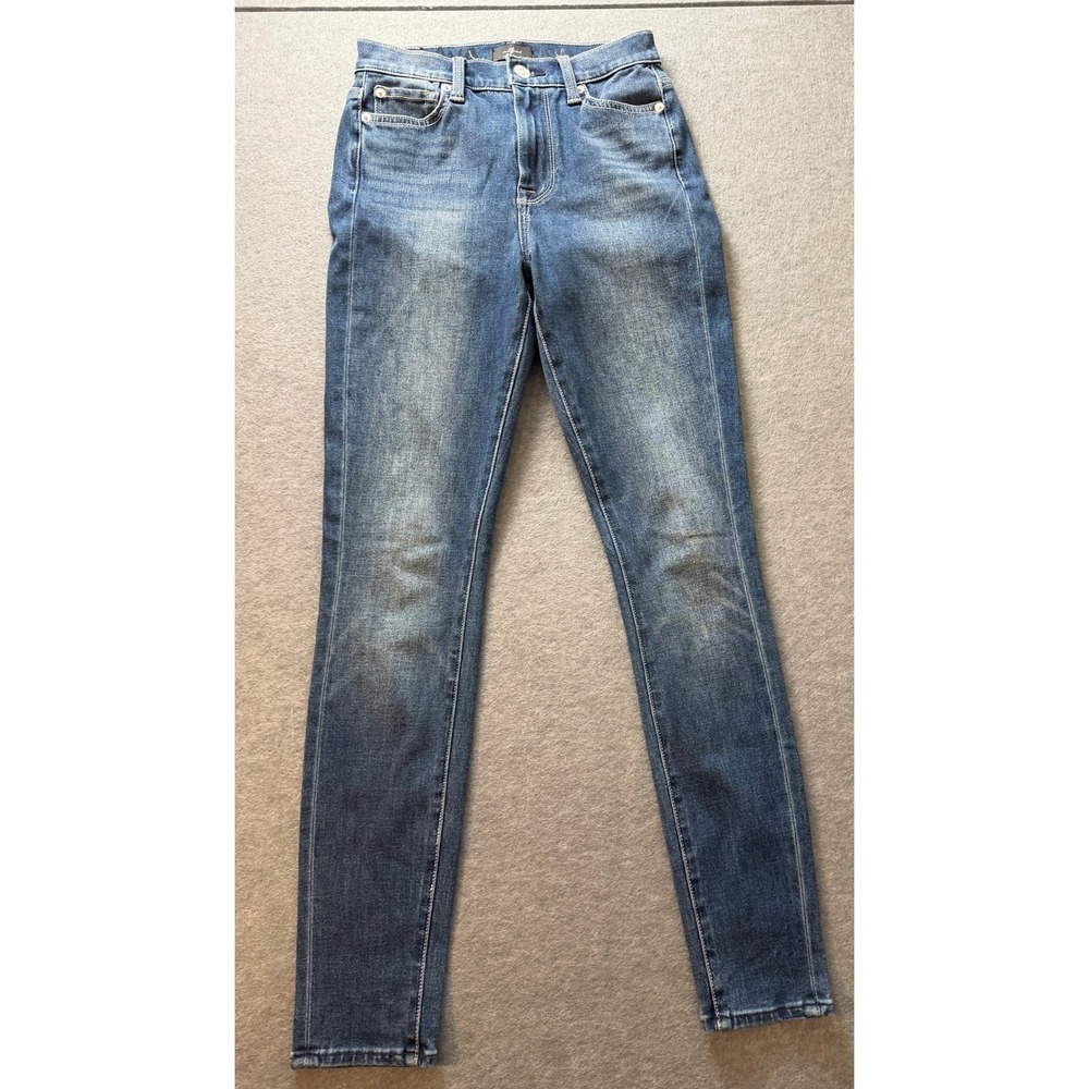Classic Minimalist Normcore 7 For All‎ Mankind Skinny Jeans 25 Medium Wash Denim